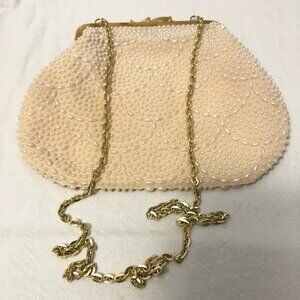 Vintage Beaded Bag with Gold Chain